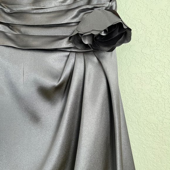 Bill Levkoff Style 188 in Charmeuse Strapless Formal Dress, Pewter #457, Size 0 - Picture 4 of 16
